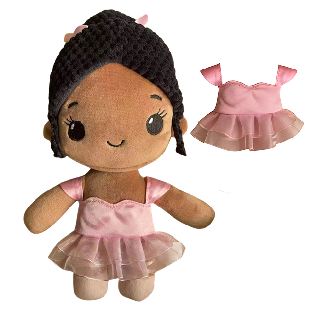 Dollorola African American Dolls for Girls – 12” Ballerina Plush Doll, Black Baby Dolls, Birthday Gift for Girls and Dance Recital Gift.