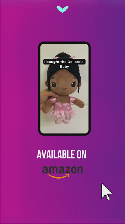 Dollorola African American Dolls for Girls – 12” Ballerina Plush Doll, Black Baby Dolls, Birthday Gift for Girls and Dance Recital Gift.